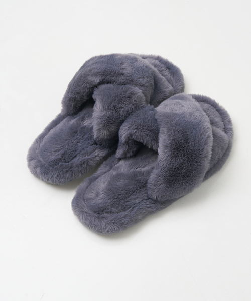 collex(コレックス)の「クロスエコファースリッパ(ルームシューズ/スリッパ・レディース・グレー/ベージュ・フリー)」の9枚目の写真