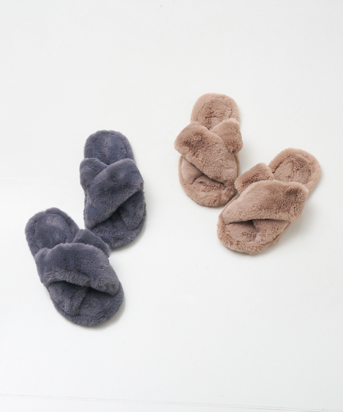 collex(コレックス)の「クロスエコファースリッパ(ルームシューズ/スリッパ・レディース・グレー/ベージュ・フリー)」の16枚目の写真