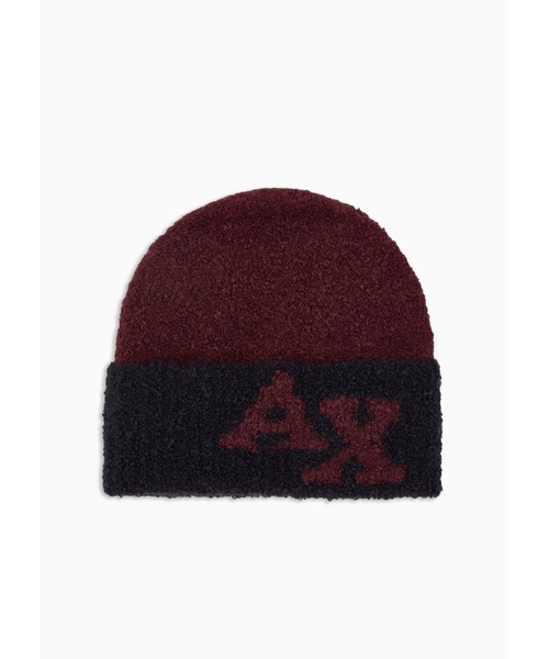 ARMANI EXCHANGE(アルマーニエクスチェンジ)の「【A|X アルマーニ エクスチェンジ】ビッグAXロゴ ニットキャップ(ニットキャップ/ビーニー・メンズ・ワインレッド/ネイビー・FREE)」の3枚目の写真