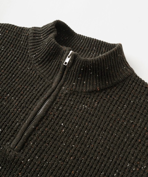 make a ray!(メイク ア レイ!)の「ビッグシルエット ハーフジップ 長袖カラーネップ MIXニット/シンプル(ニット/セーター・メンズ・ブラック/アイボリー/ダークグレー/ベージュ・M/L/XL)」の8枚目の写真