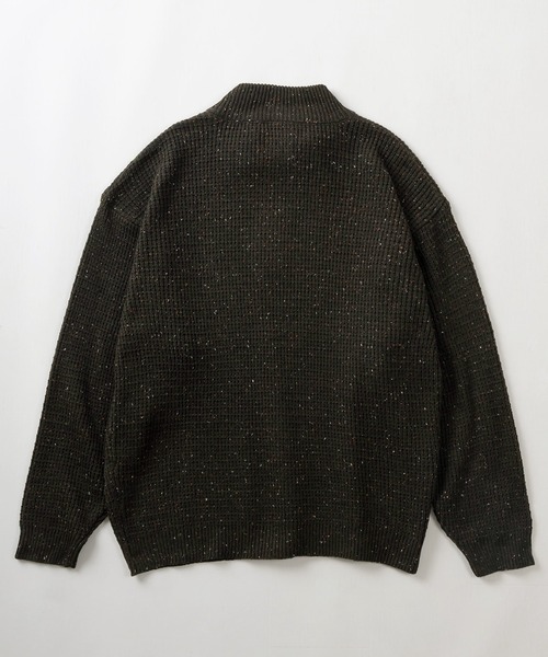 make a ray!(メイク ア レイ!)の「ビッグシルエット ハーフジップ 長袖カラーネップ MIXニット/シンプル(ニット/セーター・メンズ・ブラック/アイボリー/ダークグレー/ベージュ・M/L/XL)」の6枚目の写真