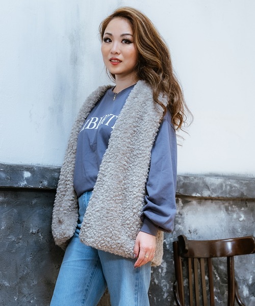 セール】RIKKA FEMME/リッカファム ベスト モコモコベスト ミドル丈