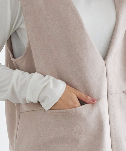 Pierrot(ピエロ)の「インナーセットフェイクスエードベスト(ベスト・レディース・ブラック/アイボリー・M/L)」の18枚目の写真