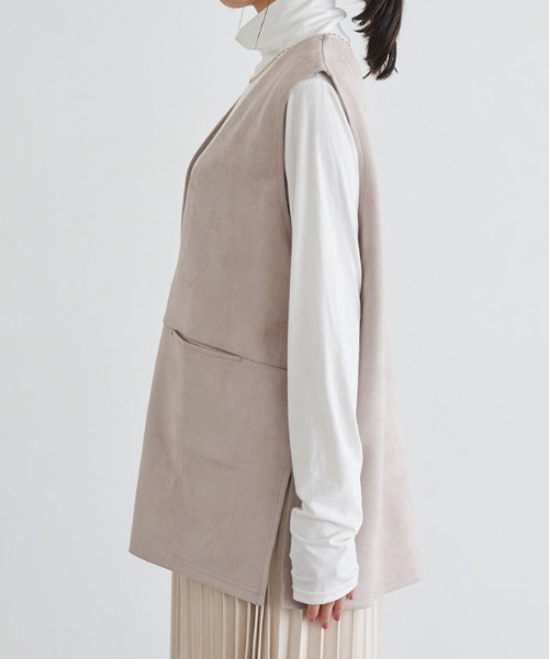 Pierrot(ピエロ)の「インナーセットフェイクスエードベスト(ベスト・レディース・ブラック/アイボリー・M/L)」の21枚目の写真