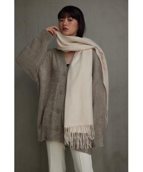 AZUL by moussy(アズールバイマウジー)の「カシミアタッチストール(ストール/ショール・レディース・ブルー系その他/ブラック/アイボリー・FREE)」の7枚目の写真