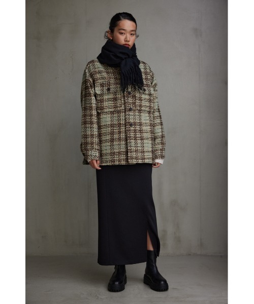 AZUL by moussy(アズールバイマウジー)の「カシミアタッチストール(ストール/ショール・レディース・ブルー系その他/ブラック/アイボリー・FREE)」の13枚目の写真