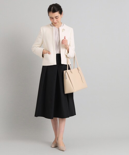 OPAQUE.CLIP（オペークドットクリップ）の「◆≪通勤・セレモニー対応≫ タックフレアスカート【洗濯機洗い可】（スカート・レディース・ネイビー/ブラック/ライトベージュ・42/38/40/36）」の5枚目の写真