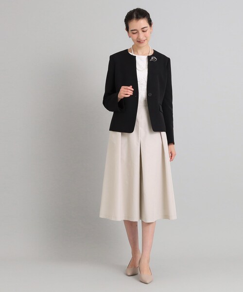 OPAQUE.CLIP（オペークドットクリップ）の「◆≪通勤・セレモニー対応≫ タックフレアスカート【洗濯機洗い可】（スカート・レディース・ネイビー/ブラック/ライトベージュ・42/38/40/36）」の8枚目の写真