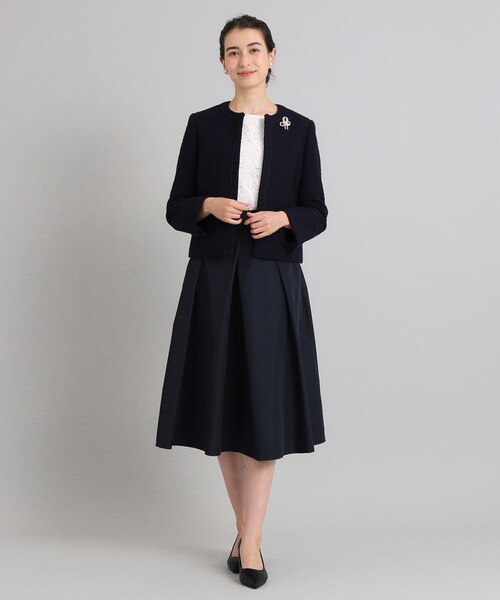 OPAQUE.CLIP（オペークドットクリップ）の「◆≪通勤・セレモニー対応≫ タックフレアスカート【洗濯機洗い可】（スカート・レディース・ネイビー/ブラック/ライトベージュ・42/38/40/36）」の12枚目の写真