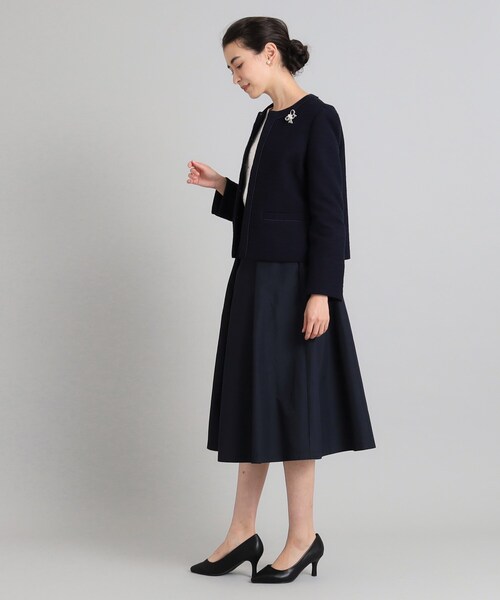 OPAQUE.CLIP（オペークドットクリップ）の「◆≪通勤・セレモニー対応≫ タックフレアスカート【洗濯機洗い可】（スカート・レディース・ネイビー/ブラック/ライトベージュ・42/38/40/36）」の13枚目の写真