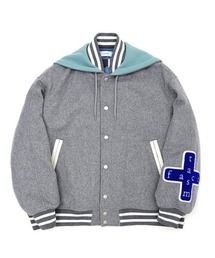 メンズのスタジャン（グレー/灰色系・フードあり）ファッション通販