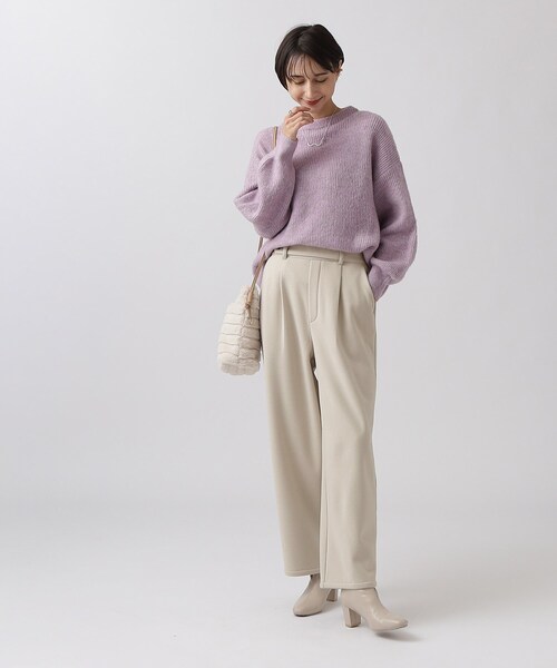 DRESKIP（ドレスキップ）の「◆裏に秘密（工夫）あったかボアワイドパンツ【SHOO WARM】（その他パンツ・レディース・ナチュラル/ベージュ系その他2/ブラック系1・02/03/04）」の4枚目の写真