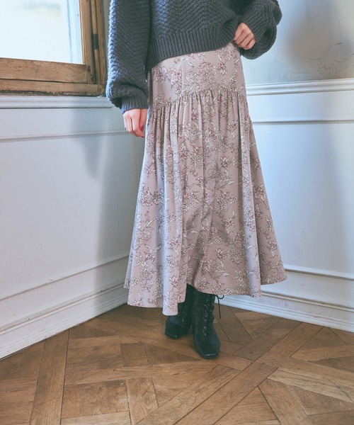 mysty woman(ミスティウーマン)の「ラウンドギャザースカート 990901(スカート・レディース・ベージュ系その他/アイボリー/ピンク系その他・FREE)」の3枚目の写真