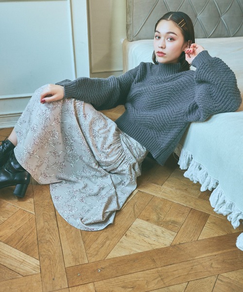 mysty woman(ミスティウーマン)の「ラウンドギャザースカート 990901(スカート・レディース・ベージュ系その他/アイボリー/ピンク系その他・FREE)」の5枚目の写真