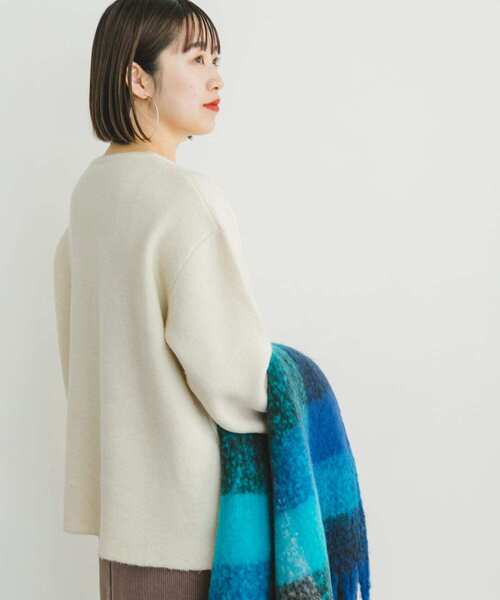 ITEMS URBANRESEARCH（アイテムズ アーバンリサーチ）の「ウールミックスノーカラーカーディガン（カーディガン/ボレロ・レディース・オフホワイト/ブラウン/ライトブルー・FREE）」の5枚目の写真