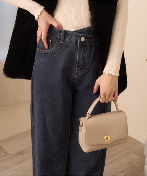 Ada.(エイダ)の「ウエストクロス ストレート デニム(デニムパンツ・レディース・ライトブルー/ダークグレー/ブルーグレー/ブルー系その他・S/M)」の3枚目の写真