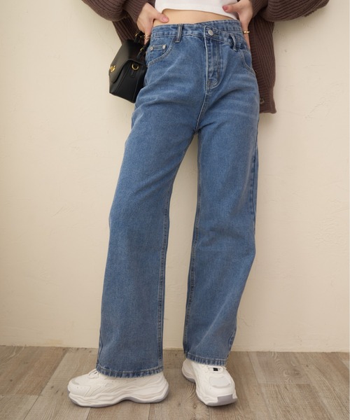 Ada.（エイダ）の「ウエストクロス ストレート デニム（デニムパンツ