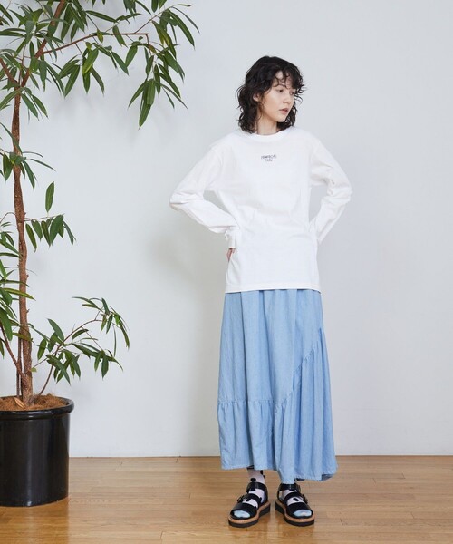 FRAPBOIS(フラボア)の「マークL/ST(Tシャツ/カットソー・レディース・ピンク/ホワイト/ライム/ブラック・2/1)」の6枚目の写真