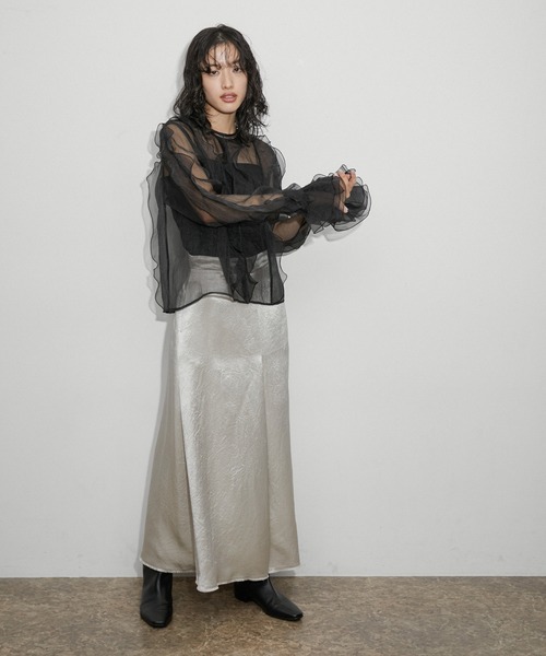 ADAM ET ROPE'（アダムエロペ）の「【サステナブル】シアーカフス（その他小物・レディース・サックスブルー/ブラック・FREE）」の8枚目の写真