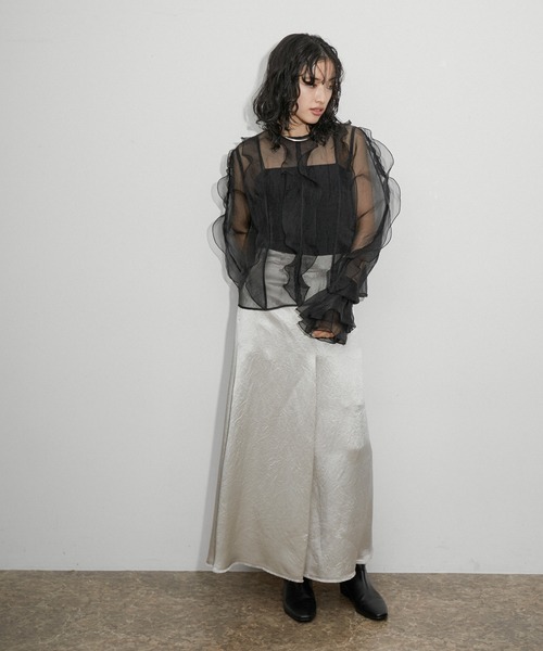 ADAM ET ROPE'（アダムエロペ）の「【サステナブル】シアーカフス（その他小物・レディース・サックスブルー/ブラック・FREE）」の11枚目の写真