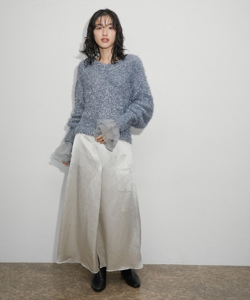 ADAM ET ROPE'（アダムエロペ）の「【サステナブル】シアーカフス（その他小物・レディース・サックスブルー/ブラック・FREE）」の7枚目の写真