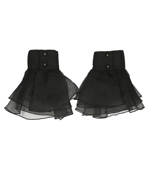 ADAM ET ROPE'（アダムエロペ）の「【サステナブル】シアーカフス（その他小物・レディース・サックスブルー/ブラック・FREE）」の4枚目の写真