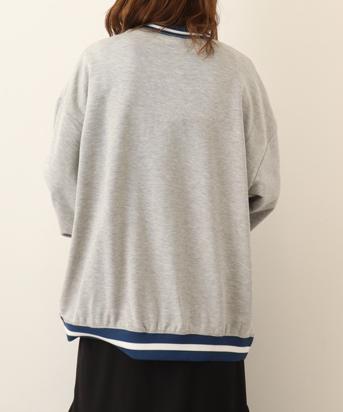 spiritoso（スピリトーゾ）の「spiritoso サテン刺繍ビッグスウェットトレーナー（スウェット・レディース・スミクロ/ホワイト系その他/レッド/杢グレー/ダークグリーン・FREE）」の16枚目の写真