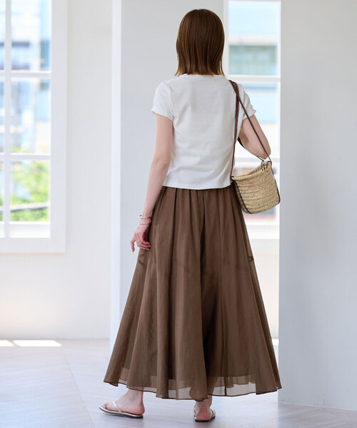 SLOBE IENA(スローブイエナ)の「《追加3》綿シルク切替ギャザースカート(スカート・レディース・ブラウン/チャコールグレー/イエロー・FREE)」の21枚目の写真
