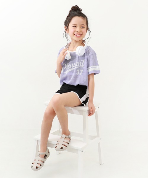 devirock（デビロック）の「メッシュTシャツ付き 3Pセパレート水着（水着・キッズ・ホワイト/パープル系4/スミクロ・110cm/100cm/130cm/120cm/160cm/150cm/140cm）」の15枚目の写真