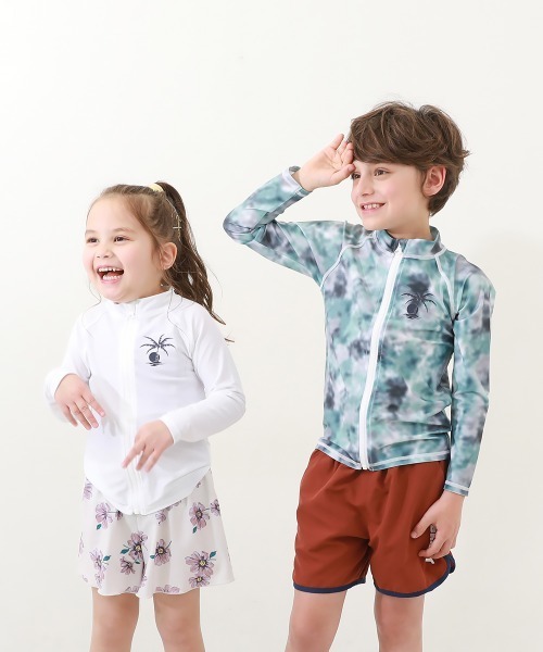 devirock（デビロック）の「メッシュTシャツ付き 3Pセパレート水着（水着・キッズ・ホワイト/パープル系4/スミクロ・110cm/100cm/130cm/120cm/160cm/150cm/140cm）」の17枚目の写真