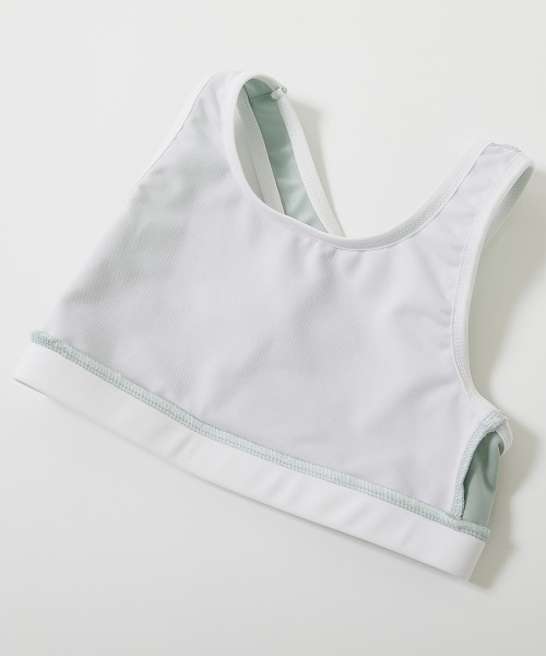 devirock（デビロック）の「メッシュTシャツ付き 3Pセパレート水着（水着・キッズ・ホワイト/パープル系4/スミクロ・110cm/100cm/130cm/120cm/160cm/150cm/140cm）」の12枚目の写真