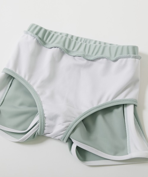 devirock（デビロック）の「メッシュTシャツ付き 3Pセパレート水着（水着・キッズ・ホワイト/パープル系4/スミクロ・110cm/100cm/130cm/120cm/160cm/150cm/140cm）」の14枚目の写真