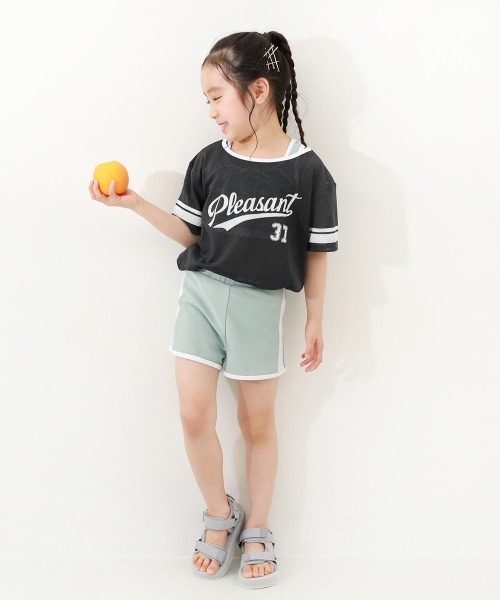 devirock（デビロック）の「メッシュTシャツ付き UVカット セパレート水着3Pセット（水着・キッズ・ホワイト/パープル系4/スミクロ/グリーン系・110cm/100cm/130cm/120cm/160cm/150cm/140cm）」の17枚目の写真
