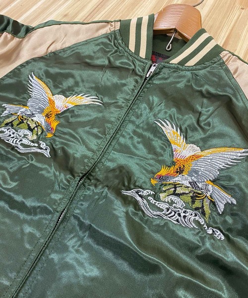 TopIsm（トップイズム）の「大きいサイズ スカジャン 鷹,風神雷神,桜鷹