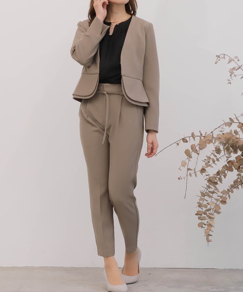 mil(ミル)の「【150㎝前後の小柄さんサイズ】バンドカラージョーゼットブラウス(シャツ/ブラウス・レディース・ブラック/ピンク/オフホワイト・M/S)」の10枚目の写真