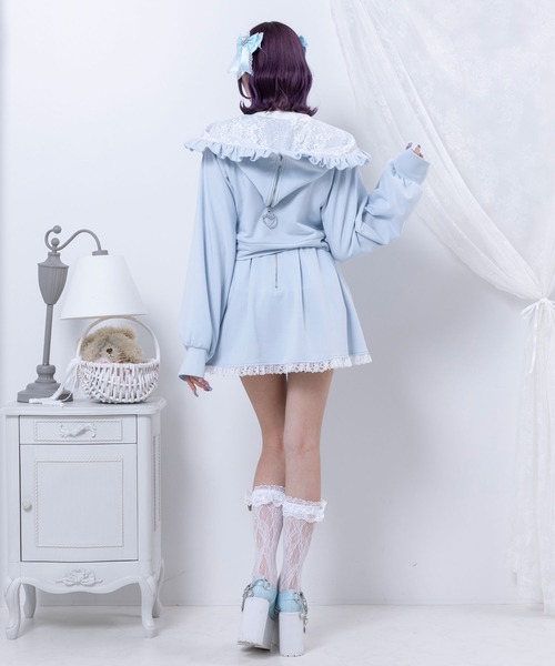 DearMyLove（ディアマイラブ）の「ハートビジューフリル2wayパーカー