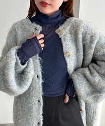 フィンガーホール付きラメシアータートルネックトップス【ZOZOTOWN限定アイテム】