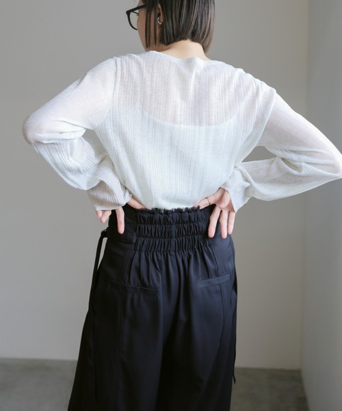 select MOCA(セレクトモカ)の「サイドベルトハイウエストワイドパンツ(スラックス・レディース・ブラック/グレイッシュベージュ・MEDIUM/LARGE)」の19枚目の写真