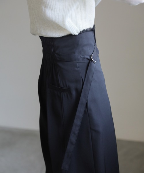 サイドベルトハイウエストワイドパンツ（スラックス）｜select MOCA