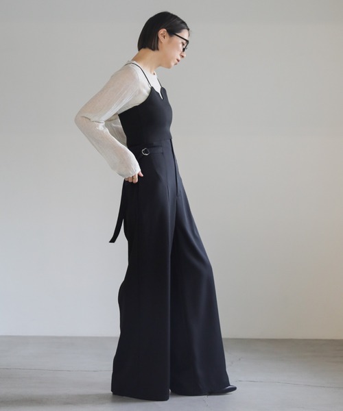 select MOCA(セレクトモカ)の「サイドベルトハイウエストワイドパンツ(スラックス・レディース・ブラック/グレイッシュベージュ・MEDIUM/LARGE)」の21枚目の写真