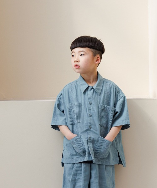 LOWRYS FARM(ローリーズファーム)の「ノルマンディシャツ 986704(シャツ/ブラウス・キッズ・チャコールグレー/ブルー/グリーン・110cm/120cm/130cm/140cm/150cm)」の3枚目の写真