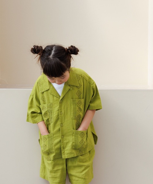 LOWRYS FARM(ローリーズファーム)の「ノルマンディシャツ 986704(シャツ/ブラウス・キッズ・チャコールグレー/ブルー/グリーン・110cm/120cm/130cm/140cm/150cm)」の1枚目の写真