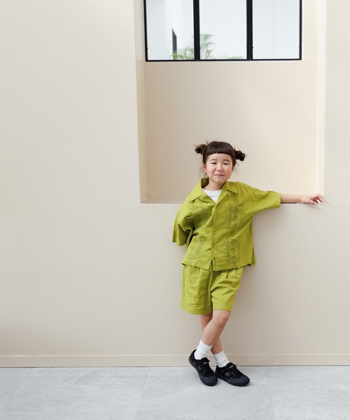 LOWRYS FARM(ローリーズファーム)の「ノルマンディシャツ 986704(シャツ/ブラウス・キッズ・チャコールグレー/ブルー/グリーン・110cm/120cm/130cm/140cm/150cm)」の14枚目の写真