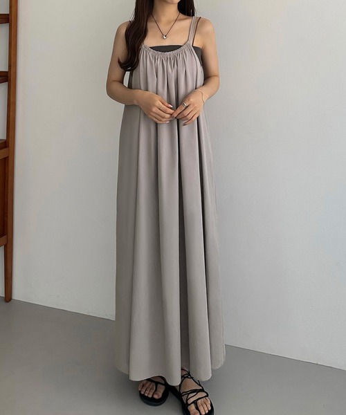 新品未使用　タフタギャザーキャミワンピース SLOBE IENA ワンピース 「WEB限定/追加」タフタギャザーキャミ