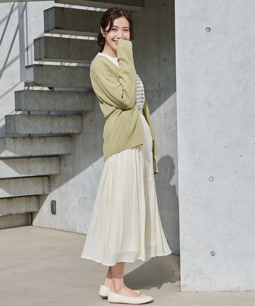 Arnold Palmer（アーノルドパーマー）の「シャーリング シアースカート（スカート・レディース・アイボリー/ブラック・S/M/L）」の12枚目の写真