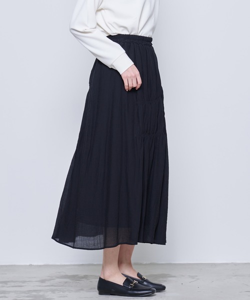 Arnold Palmer（アーノルドパーマー）の「シャーリング シアースカート（スカート・レディース・アイボリー/ブラック・S/M/L）」の13枚目の写真