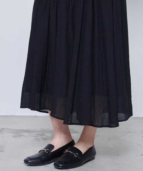 Arnold Palmer（アーノルドパーマー）の「シャーリング シアースカート（スカート・レディース・アイボリー/ブラック・S/M/L）」の5枚目の写真