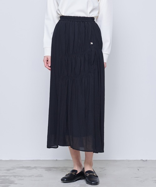 Arnold Palmer（アーノルドパーマー）の「シャーリング シアースカート（スカート・レディース・アイボリー/ブラック・S/M/L）」の6枚目の写真