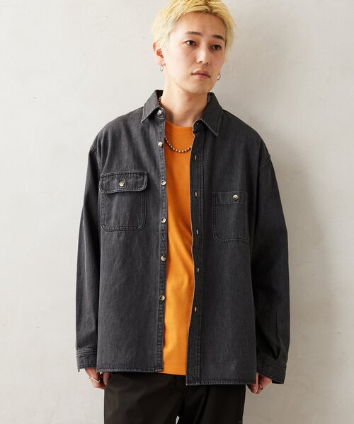 JOURNAL STANDARD relume（ジャーナルスタンダード　レリューム）の「AMERICAN デニムシャツ by COTTON USA（シャツ/ブラウス・メンズ・ブラック/ネイビー・MEDIUM/LARGE）」の10枚目の写真