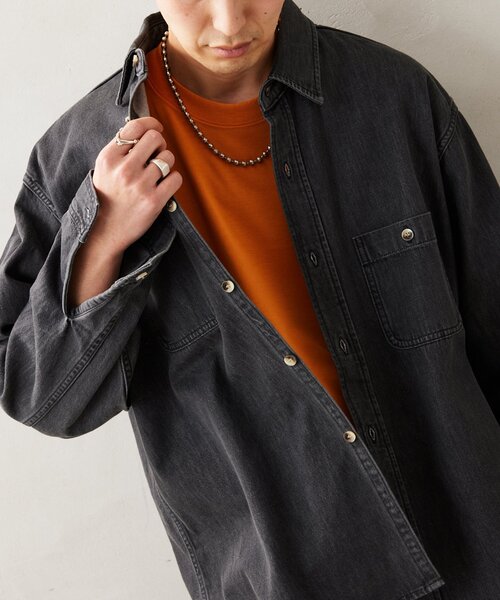 JOURNAL STANDARD relume（ジャーナルスタンダード　レリューム）の「AMERICAN デニムシャツ by COTTON USA（シャツ/ブラウス・メンズ・ブラック/ネイビー・MEDIUM/LARGE）」の13枚目の写真